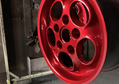 Mag wheels powder coated red