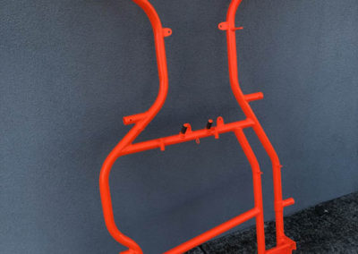 Go-kart chassis powder coated red